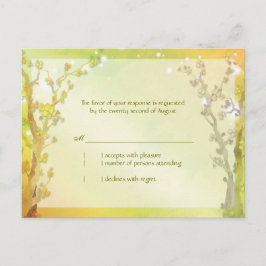 春フォレストツリーズ結婚式RSVP インビテーションポストカード