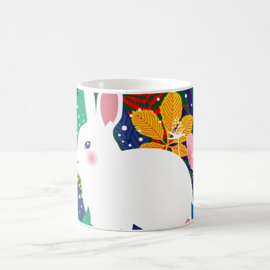 春フォレストフラワーホワイトバニーコーヒーマグ コーヒーマグカップ (中央)