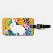 春フォレストフラワーホワイトバニー ラゲッジタグ (正面横)