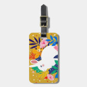 春フォレストフラワーホワイトバニー ラゲッジタグ (正面縦)