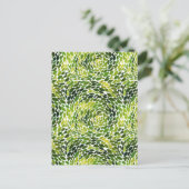 春フォレスト踊りグ葉リーン水彩 シーズンポストカード (スタンド正面)