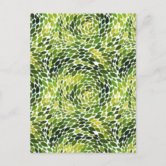 春フォレスト踊りグ葉リーン水彩 シーズンポストカード (正面)