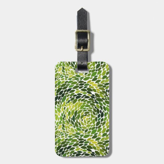 春フォレスト踊りグ葉リーン水彩 ラゲッジタグ (正面縦)