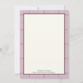 春フクロウ子供の誕生日パーティー紫縁ど 招待状 (裏面)