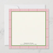 春フクロウ子供の誕生日パーティー縁どピンク 招待状 (裏面)