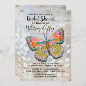 春フライトバタフライブライダルシャワー招待 招待状 (正面/裏面)