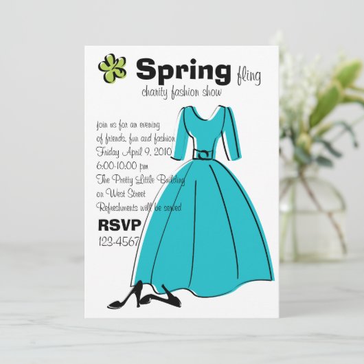 春フライファッションイラストレーション 招待状 (スタンド正面)