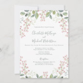 春フラズピンクフローラミントグリーン結婚ズ 招待状 (正面)