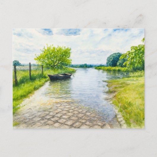 春フラッドGuelpeシーンaquarell havelland シーズンポストカード (正面)