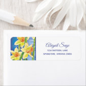 春フラワーイエローダフォディルとサンシャインアドレス ラベル (インサイチュ)