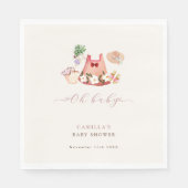 春フラワーガーデンガール服ベビーシャワー スタンダードランチョンナプキン (正面)