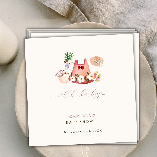 春フラワーガーデンガール服ベビーシャワー スタンダードランチョンナプキン