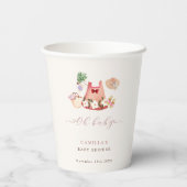 春フラワーガーデンガール服ベビーシャワー 紙コップ (裏面)