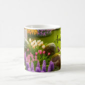 春フラワーガーデンパーソナライズされたコーヒー コーヒーマグカップ (中央)