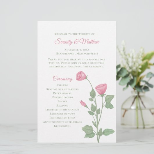 春フラワーガーデンピンクフローラ結婚式 プログラム (スタンド正面)