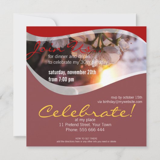 春フラワーズフラワーパーティの招待状 招待状 (裏面)