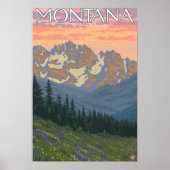 春フラワーズモンタナヴィンテージ旅行ポスター ポスター (正面)