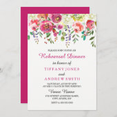 春フラワーピ結婚ンクのリハーサル招待状 招待状 (正面/裏面)