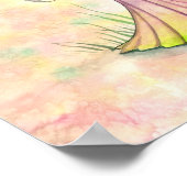 春フラワーフェアリーファンタジーウォーターカラーアート ポスター (角)