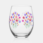 春フラワーブーケ絵を描ハンドマザーズデイ ステムなしワイングラス (右)