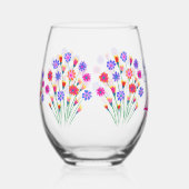 春フラワーブーケ色彩の鮮やかハンド40歳の誕生日 ステムなしワイングラス (右)