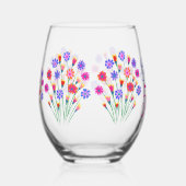 春フラワーブーケ色彩の鮮やかハンド50誕生日 ステムなしワイングラス (右)