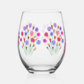 春フラワーブーケ色彩の鮮やかハンド60誕生日 ステムなしワイングラス (右)