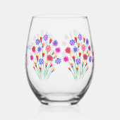 春フラワーブーケ色彩の鮮やかハンド70誕生日 ステムなしワイングラス (左)