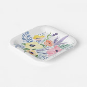 春フラワーブーケ | かわいらしフローラ水色 ペーパープレート (傾斜あり)