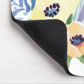 春フラワーブーケ | かわいらしフローラ水色 マウスパッド (コーナー)