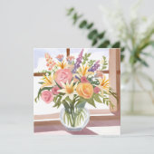 春フラワーブーケ | フローラかわいらしカード (スタンド正面)