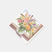 春フラワーブーケ | フローラかわいらしカード スタンダードカクテルナプキン (角)
