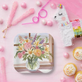 春フラワーブーケ | フローラかわいらしカード ペーパープレート (パーティー)