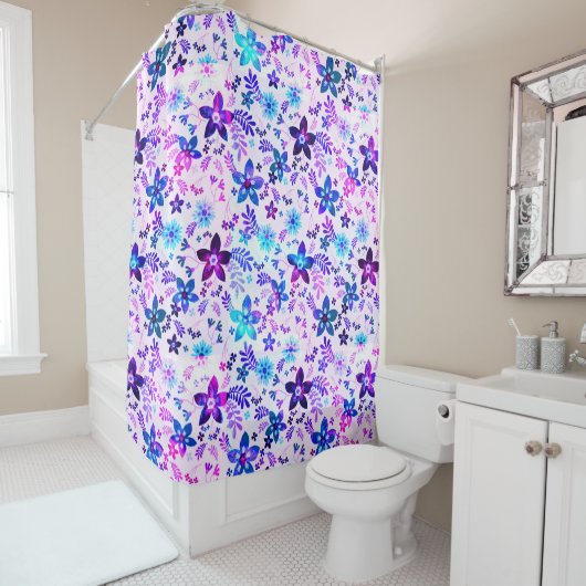 春フラワーブーケ – Edelweiss Flower Geometric シャワーカーテン (インサイチュ)