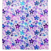 春フラワーブーケ – Edelweiss Flower Geometric シャワーカーテン (正面)