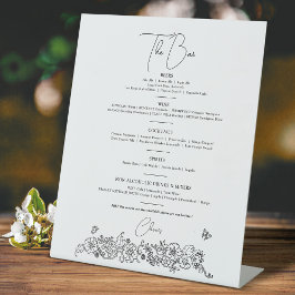 春フラワーライン結婚アートのドリンクバーメニュー 台座サイン