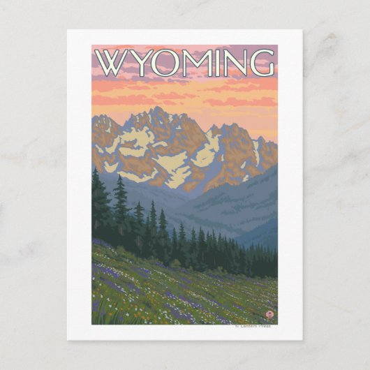 春フラワーワイオミングVintage旅行ポスター ポストカード (正面)