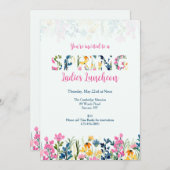 春フラワー縁ど招待状 招待状 (正面/裏面)