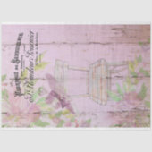 春フランスのスタンプガーデンハット及び椅子 薄葉紙 (正面)