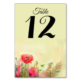 春フレッシュウォーターカラーポピー テーブルナンバー