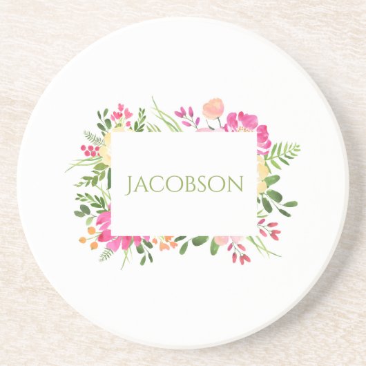 春フレーム：カスタムサンドストーンコースター コースター (正面)