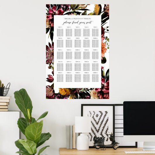 春フローラの結婚座席表の豊かさ ポスター (ホームオフィス)