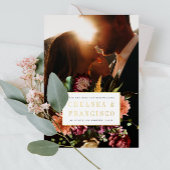 春フローラの豊かさ写真の保存日付 箔招待状