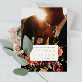 春フローラの豊かさ写真の保存日付 箔招待状