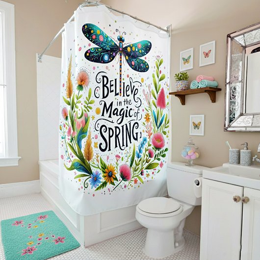 春フローラの魔法 シャワーカーテン