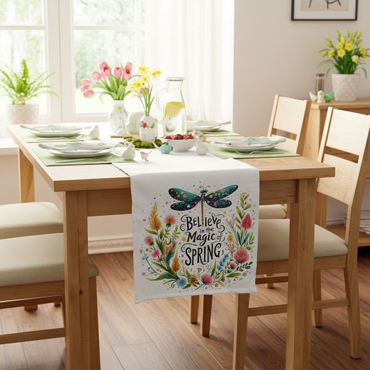 春フローラの魔法 ショートテーブルランナー