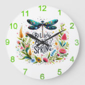春フローラの魔法 ラージ壁時計 (正面)