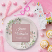 春フローラほこりっぽいバラボホウォーター結婚カラー ペーパープレート (パーティー)