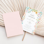 春フローラアーチパステルウォーターカラーベビーシャワー 招待状