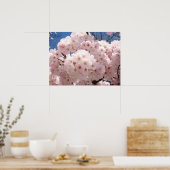 春フローラアートのポスターピンクの木の花 ポスター (キッチン)